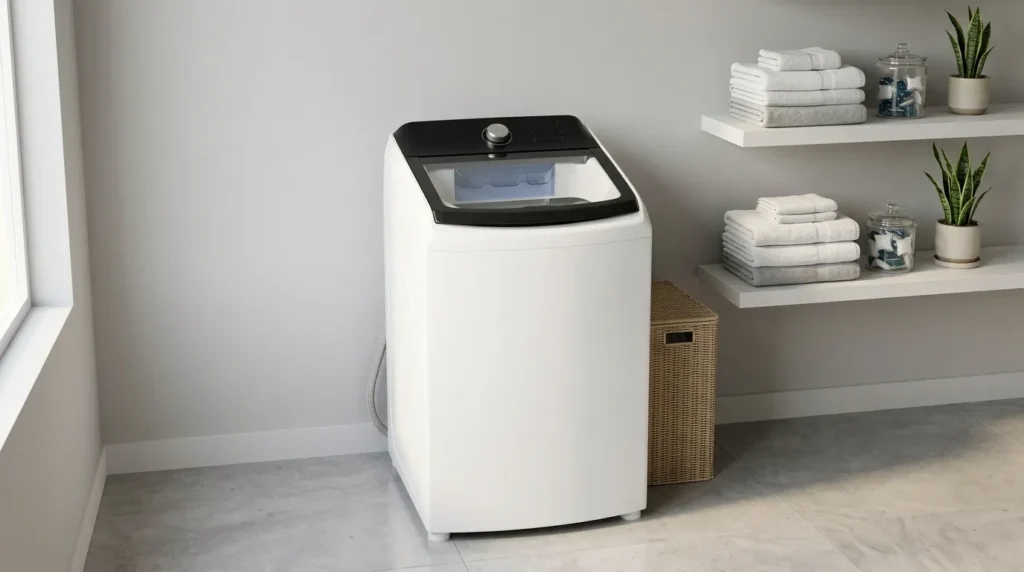 Qual lavadora abertura superior cabe em apartamento pequeno com área de serviço compacta? maquinas de lavar roupas com sistema anti vibracao comprar