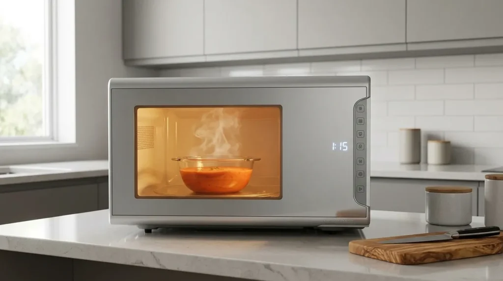 micro ondas l com acabamento elegante compacto