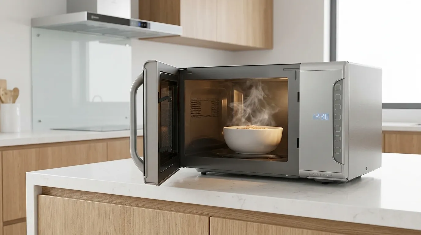 Micro-ondas compacto com painel touch para apartamentos