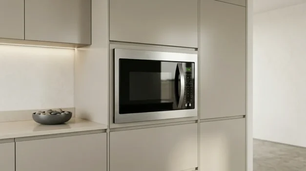 micro ondas de embutir com design moderno para apartamento