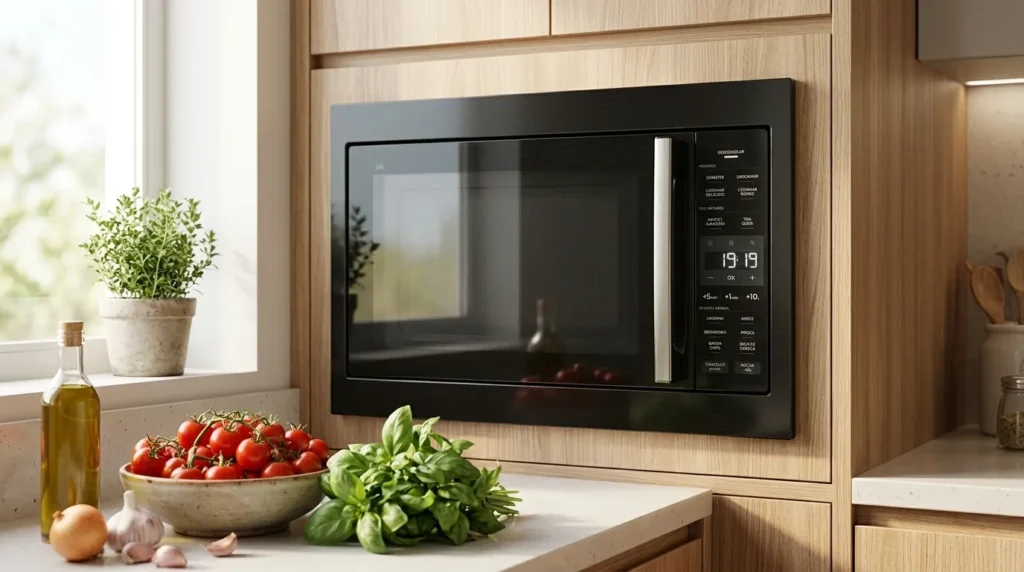 micro ondas de embutir com design moderno sofisticado