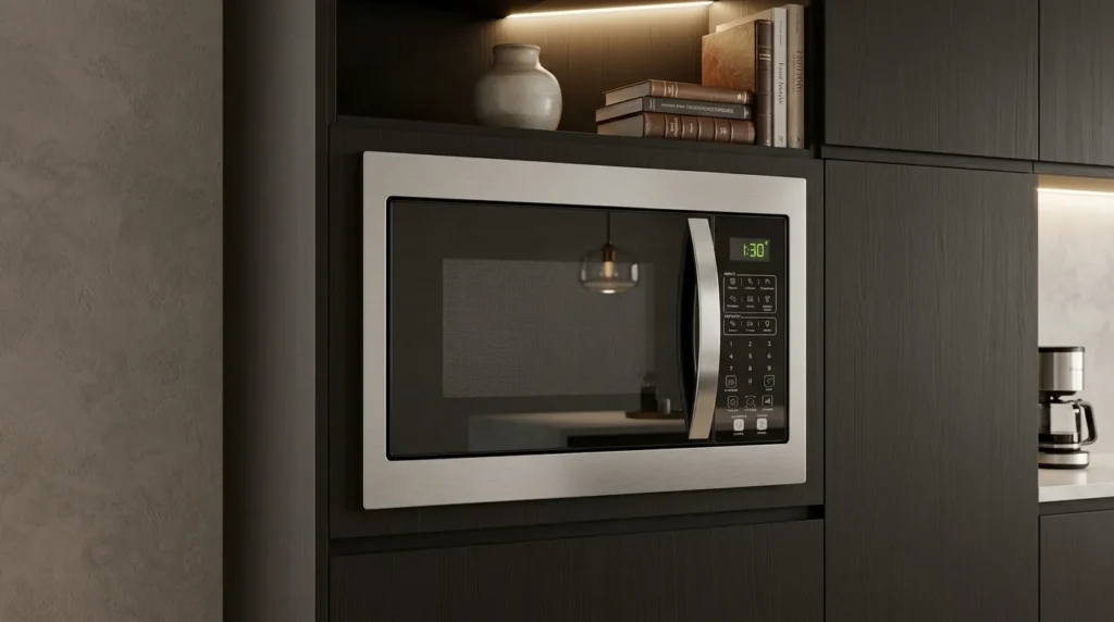 micro ondas de embutir com display digital moderno