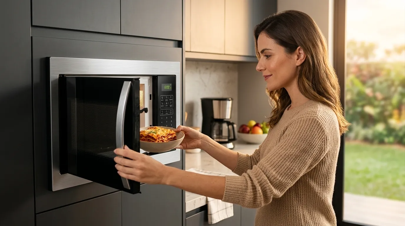 Micro-ondas de embutir com aquecimento rápido e uniforme