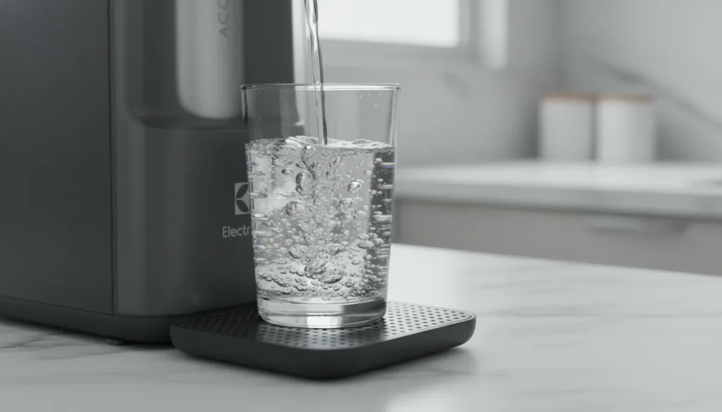 purificador de agua com acabamento elegante compacto