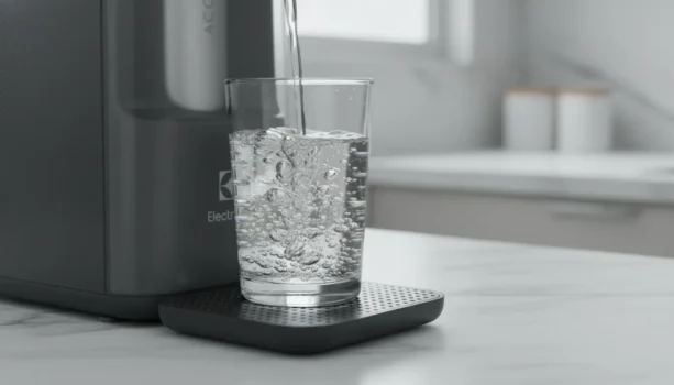 purificador de agua com acabamento elegante compacto