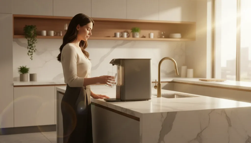 purificador de agua com sistema de agua gelada eficiente