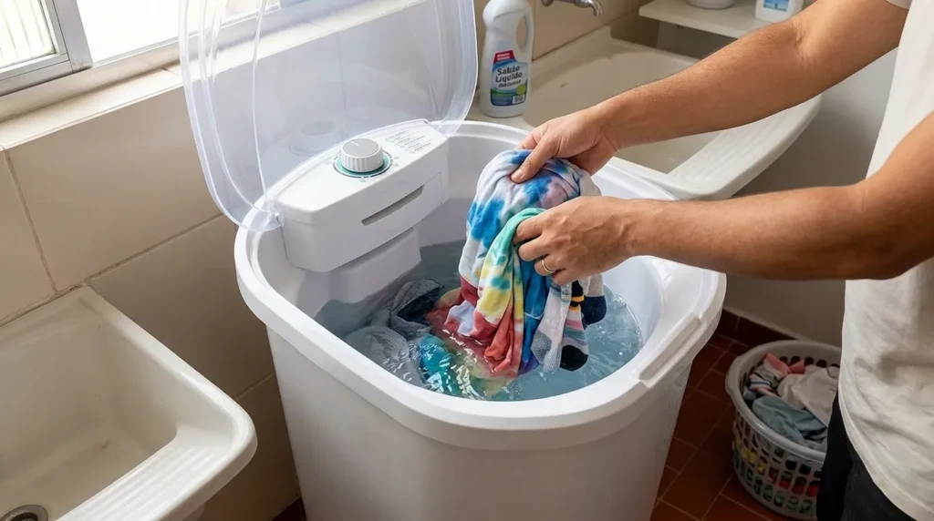 Tanquinho semi-automático é mais difícil de usar do que a máquina automática? tanquinho de lavar roupa com controle simples