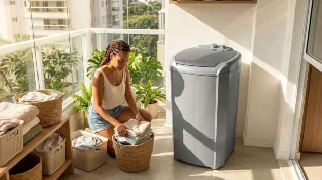 tanquinho de lavar roupa com desempenho consistente