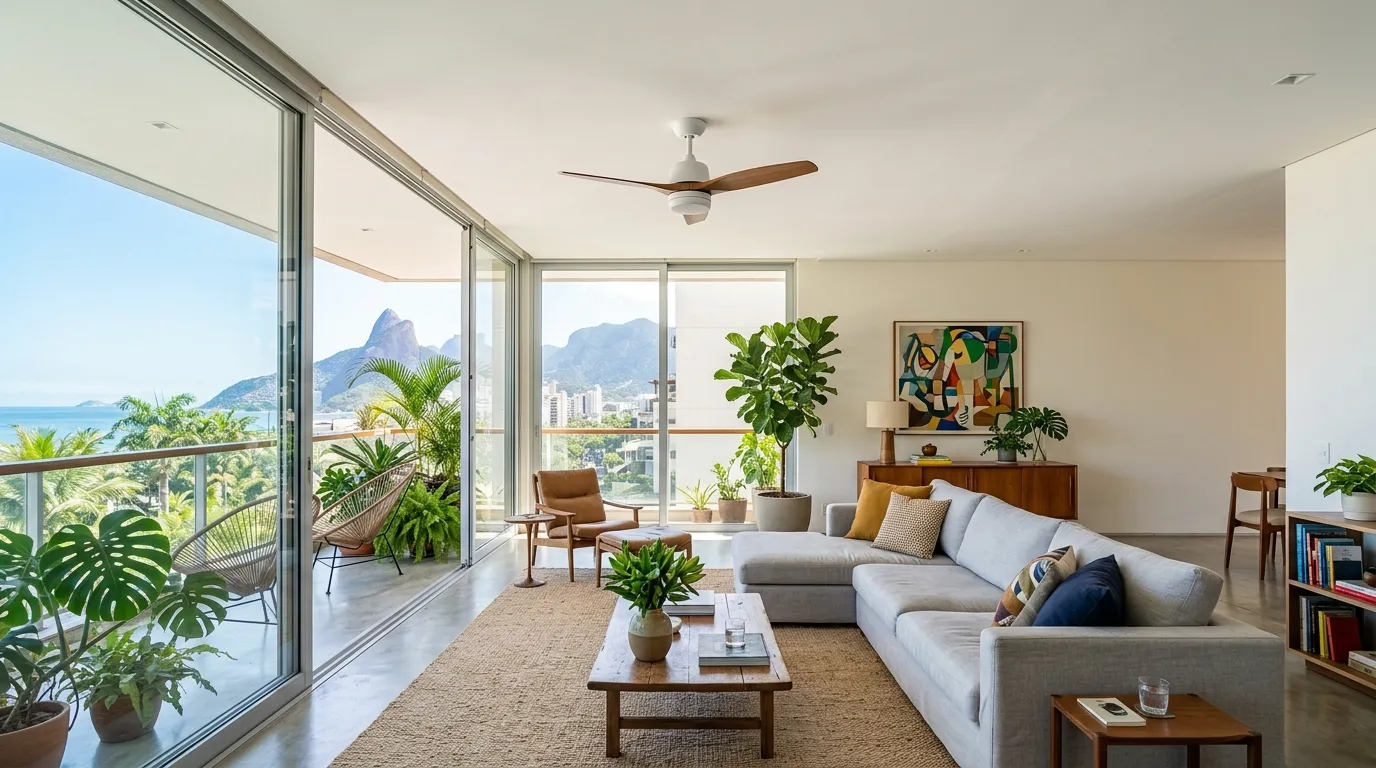 Ventilador de teto durável e eficiente para casas brasileiras