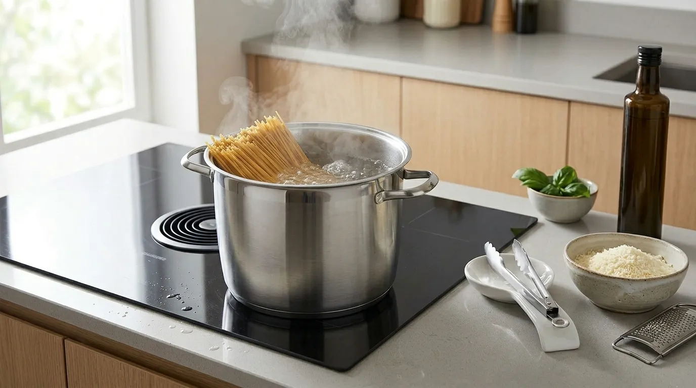 espagueteira de inox com fundo triplo durável