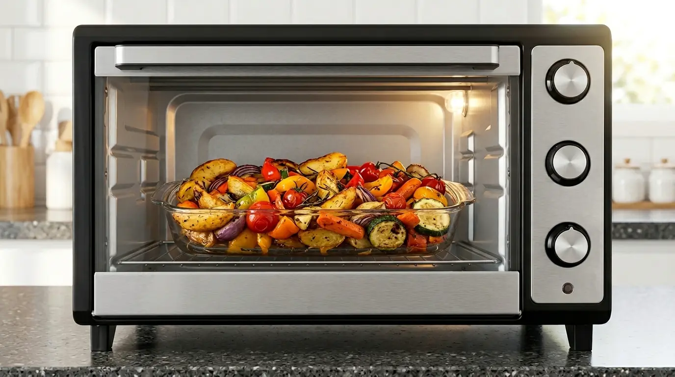 forno de bancada com função air fryer para pizzas e assados