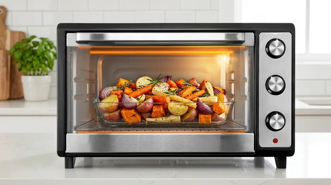 forno elétrico de bancada com porta de vidro duplo