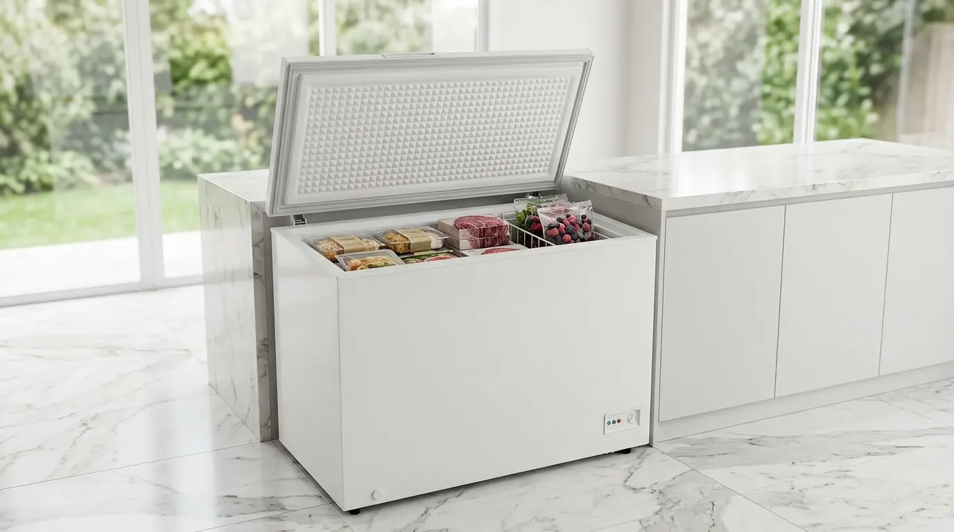 freezer horizontal de dupla ação refrigera e congela
