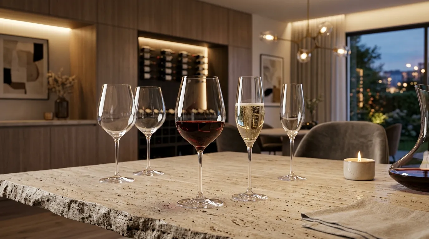 Quantas taças de vinho ter em casa