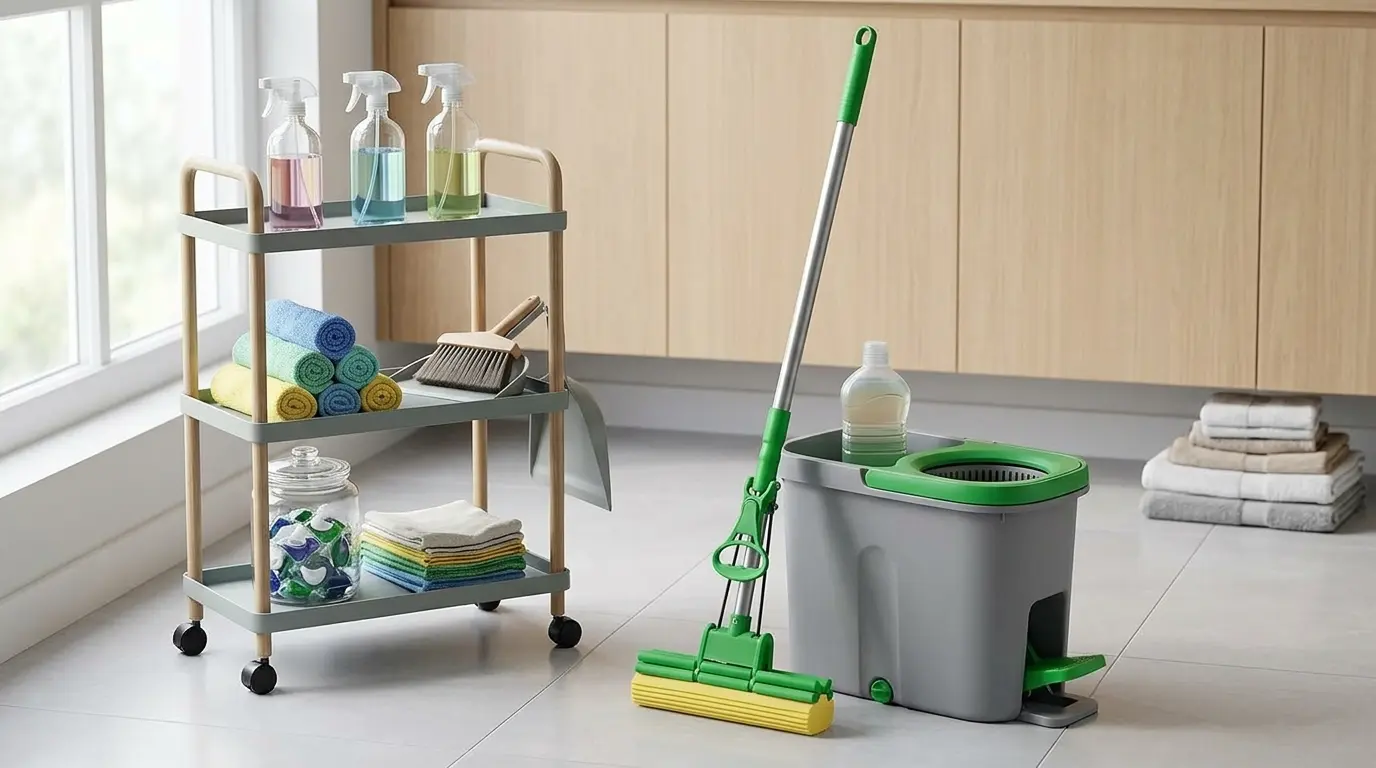 mop giratório ou mop comum comparação de limpeza